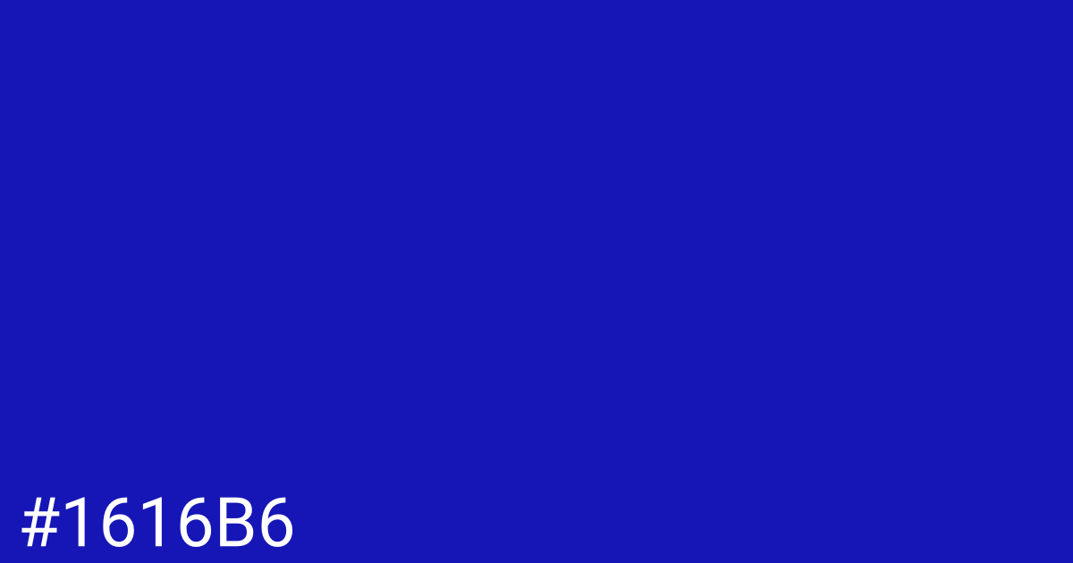 Hex color #1616b6 graphic