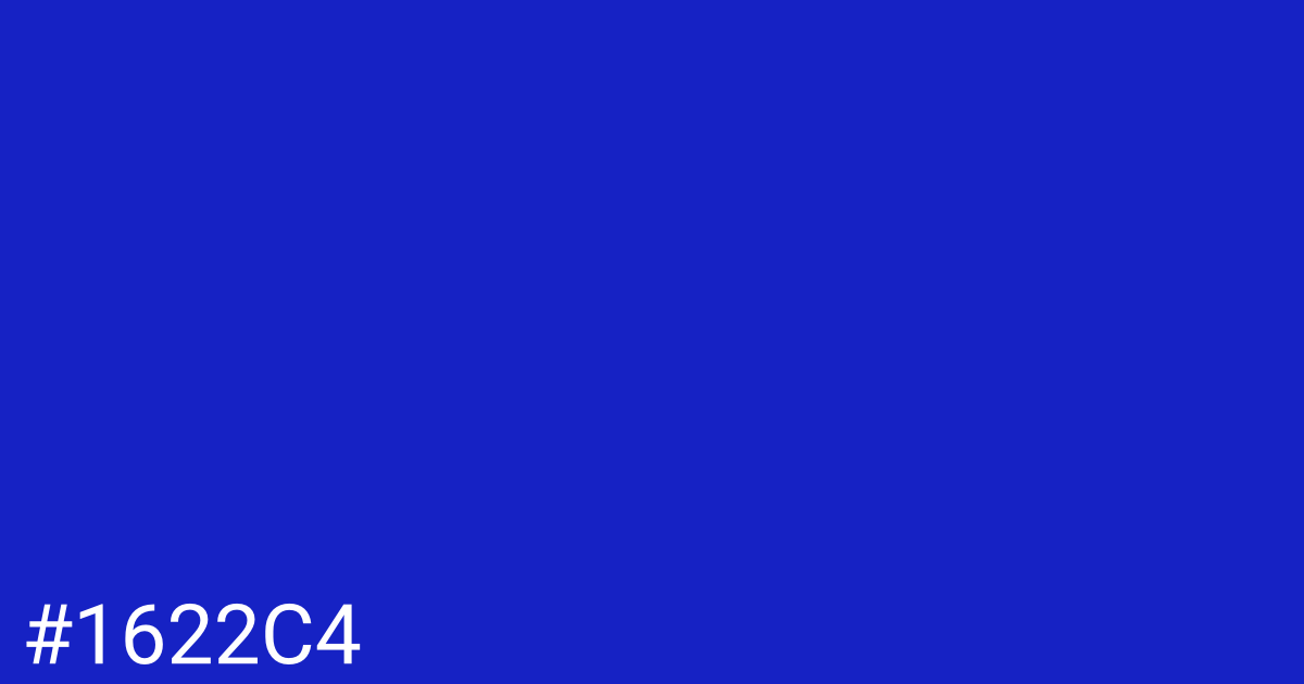 Hex color #1622c4 graphic