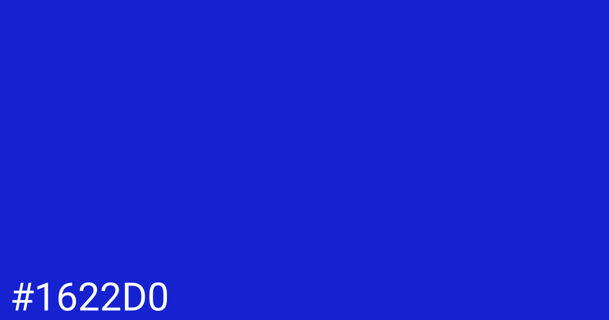 Hex color #1622d0 graphic