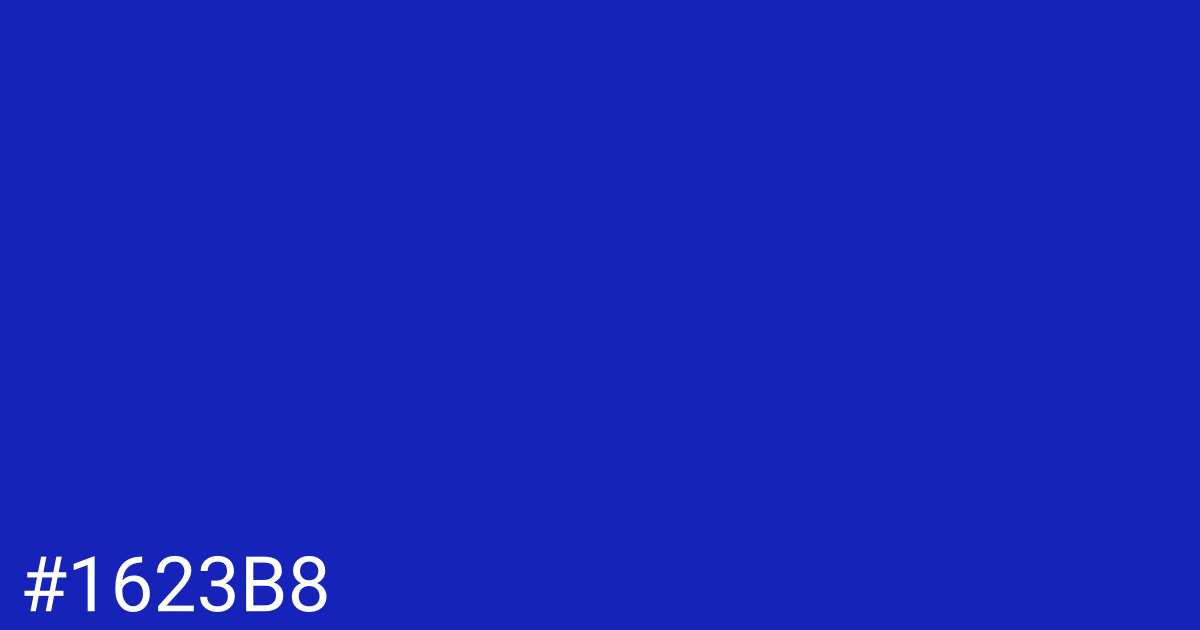 Hex color #1623b8 graphic