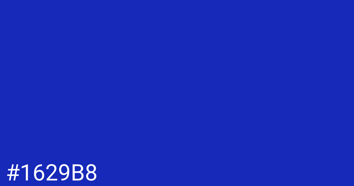 Hex color #1629b8 graphic