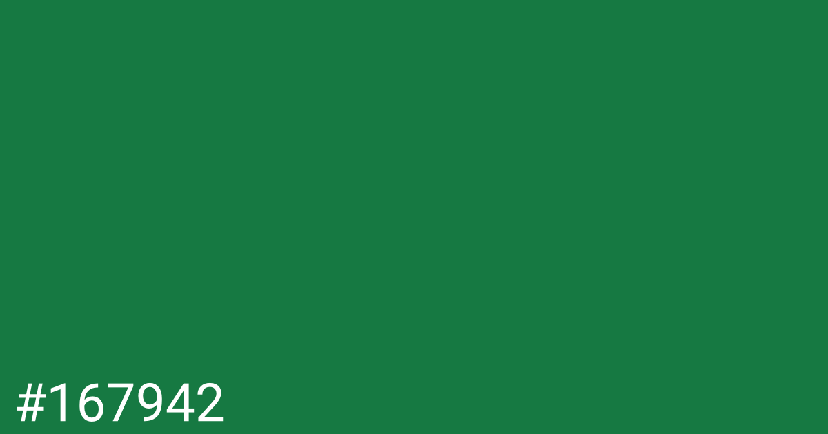 Hex color #167942 graphic