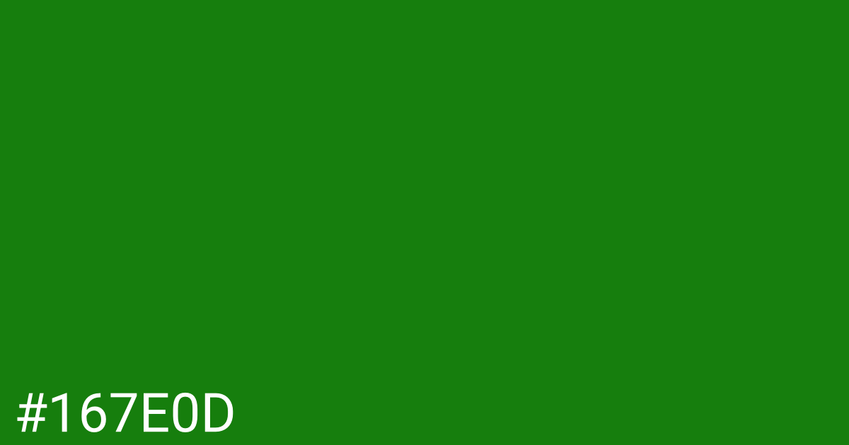 Hex color #167e0d graphic