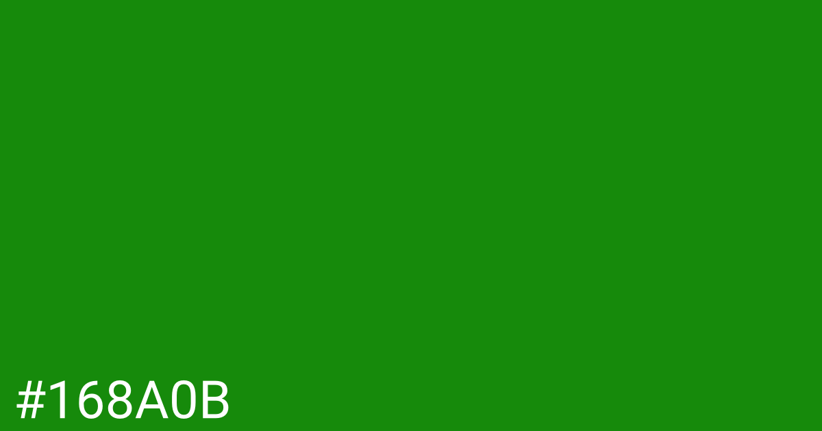 Hex color #168a0b graphic