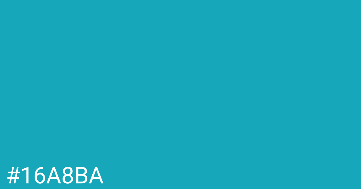 Hex color #16a8ba graphic
