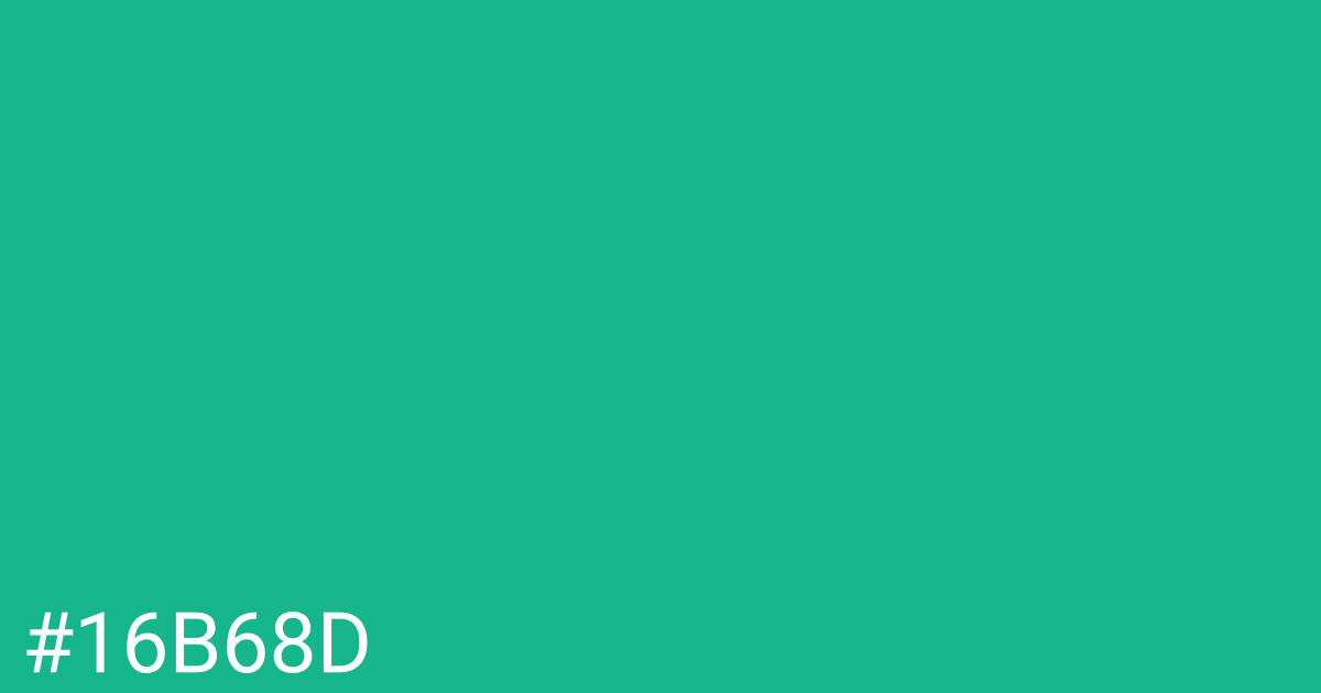 Hex color #16b68d graphic