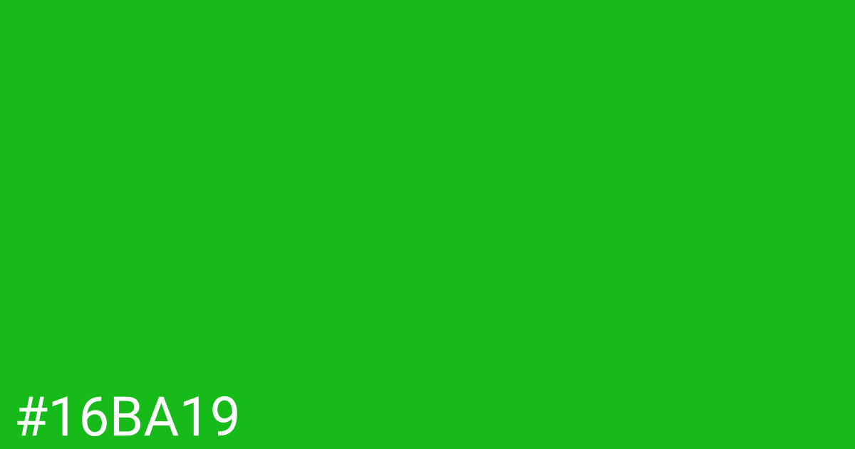 Hex color #16ba19 graphic