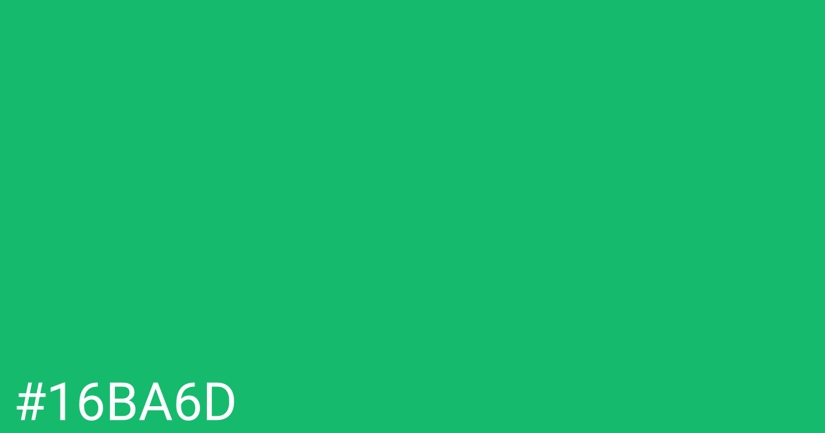 Hex color #16ba6d graphic