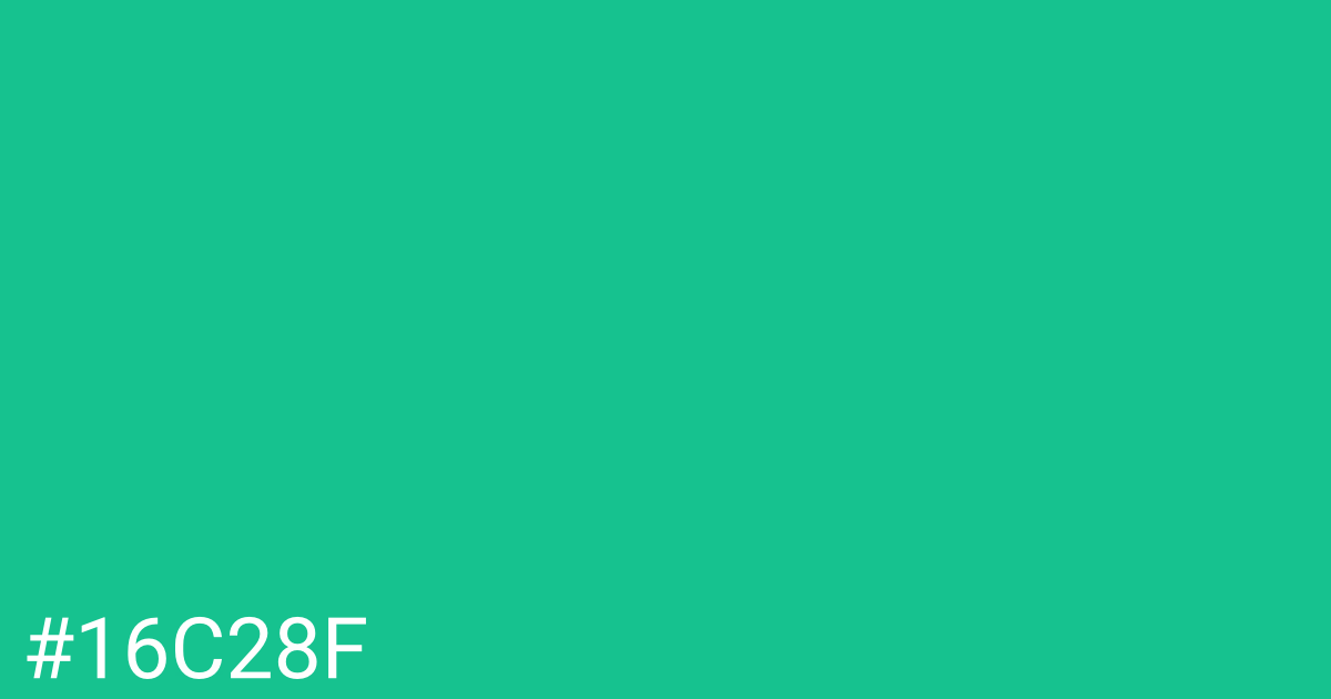 Hex color #16c28f graphic