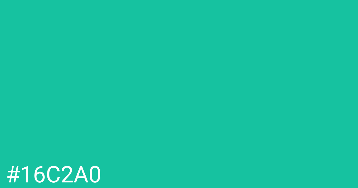 Hex color #16c2a0 graphic