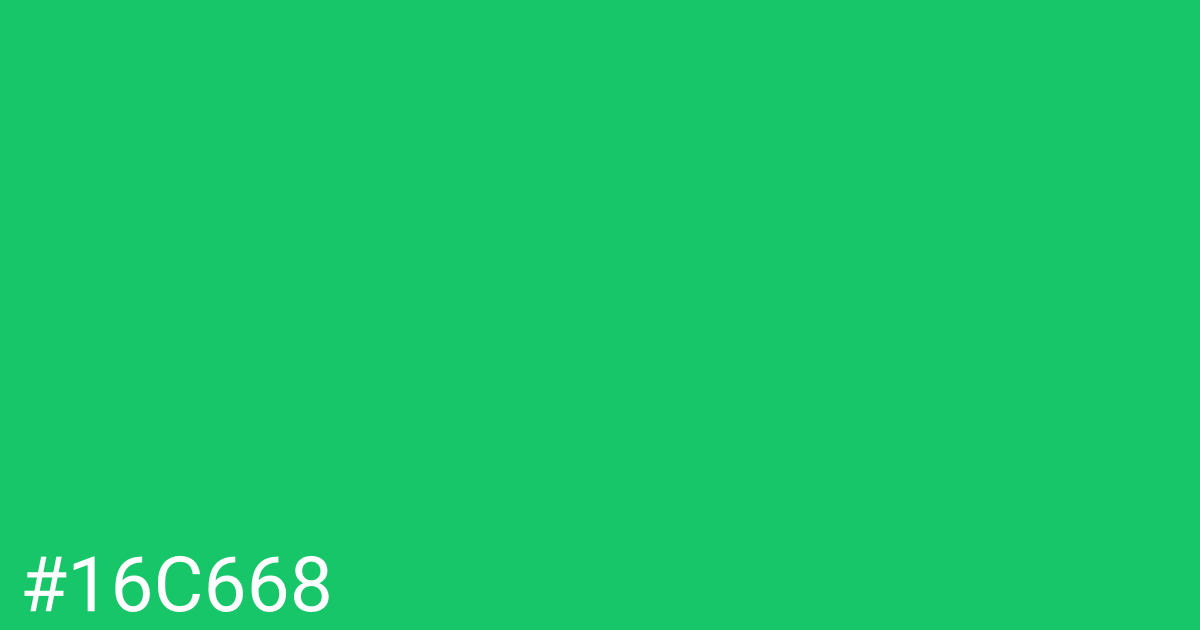 Hex color #16c668 graphic