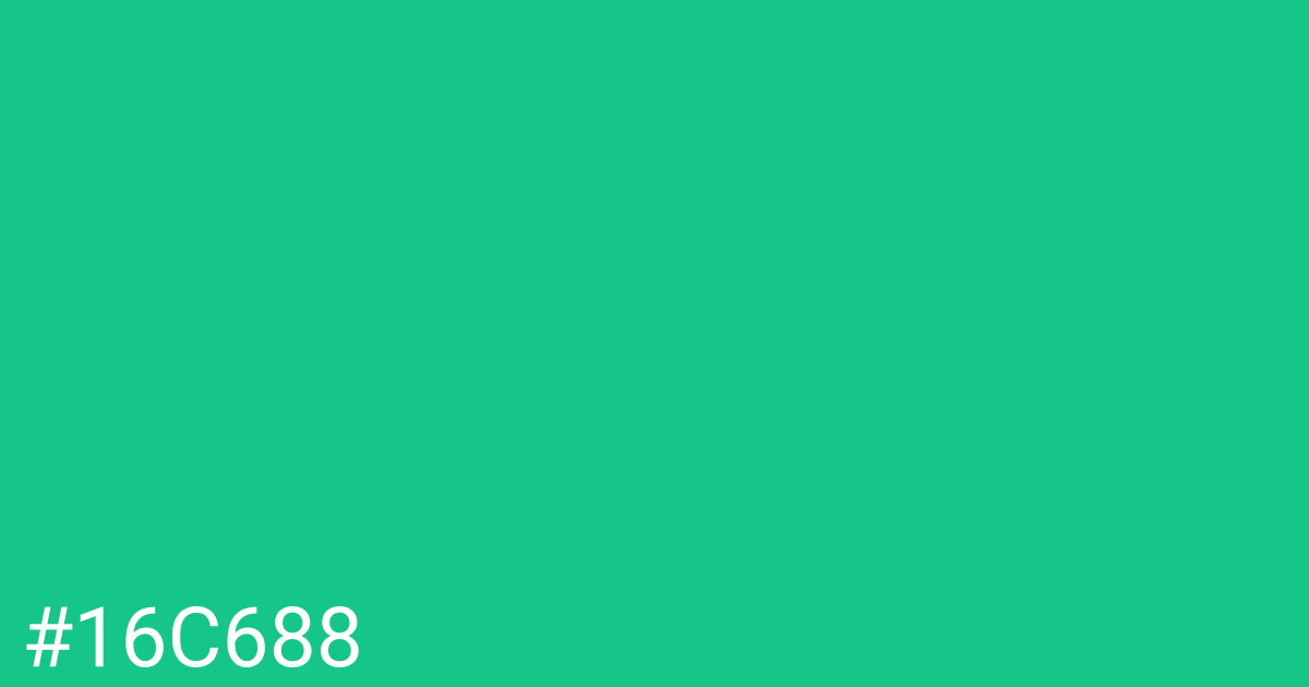 Hex color #16c688 graphic