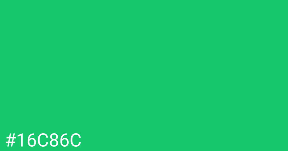 Hex color #16c86c graphic