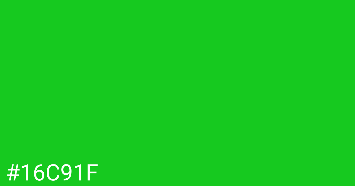 Hex color #16c91f graphic