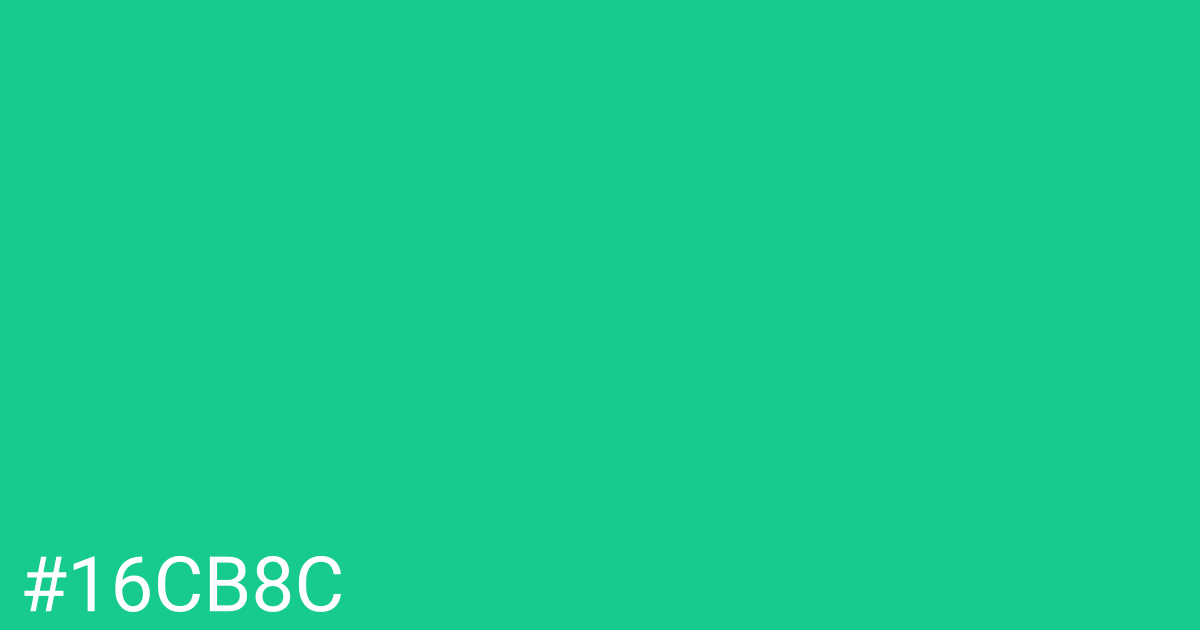Hex color #16cb8c graphic