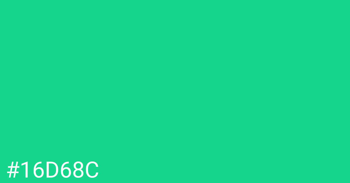 Hex color #16d68c graphic
