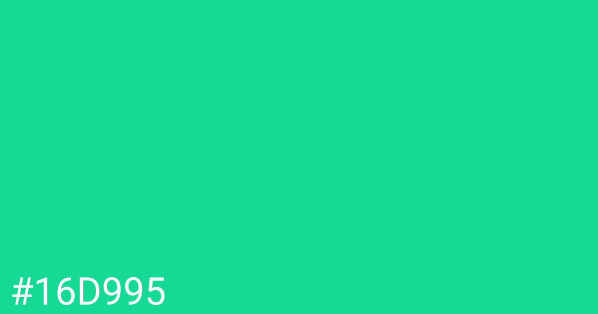 Hex color #16d995 graphic