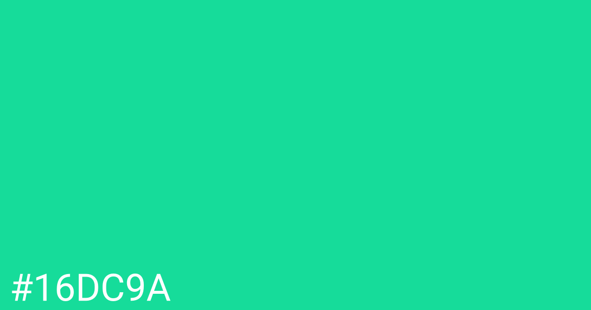 Hex color #16dc9a graphic