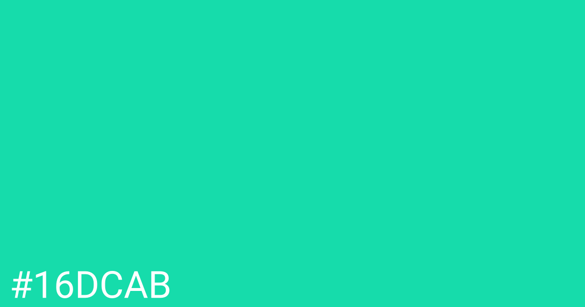 Hex color #16dcab graphic