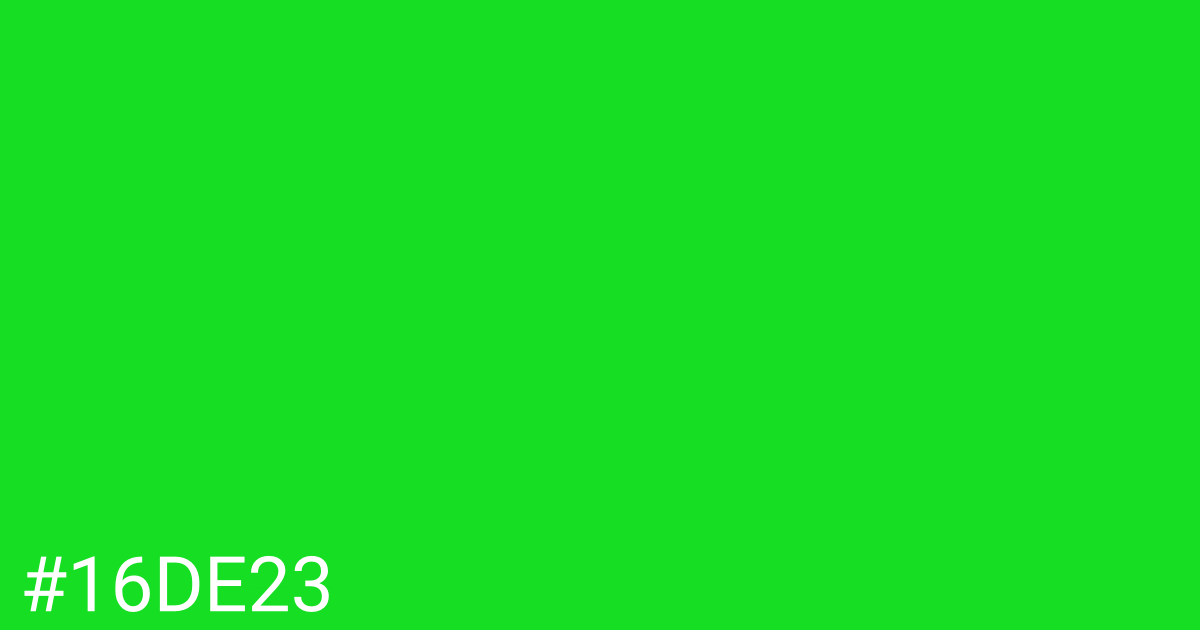 Hex color #16de23 graphic