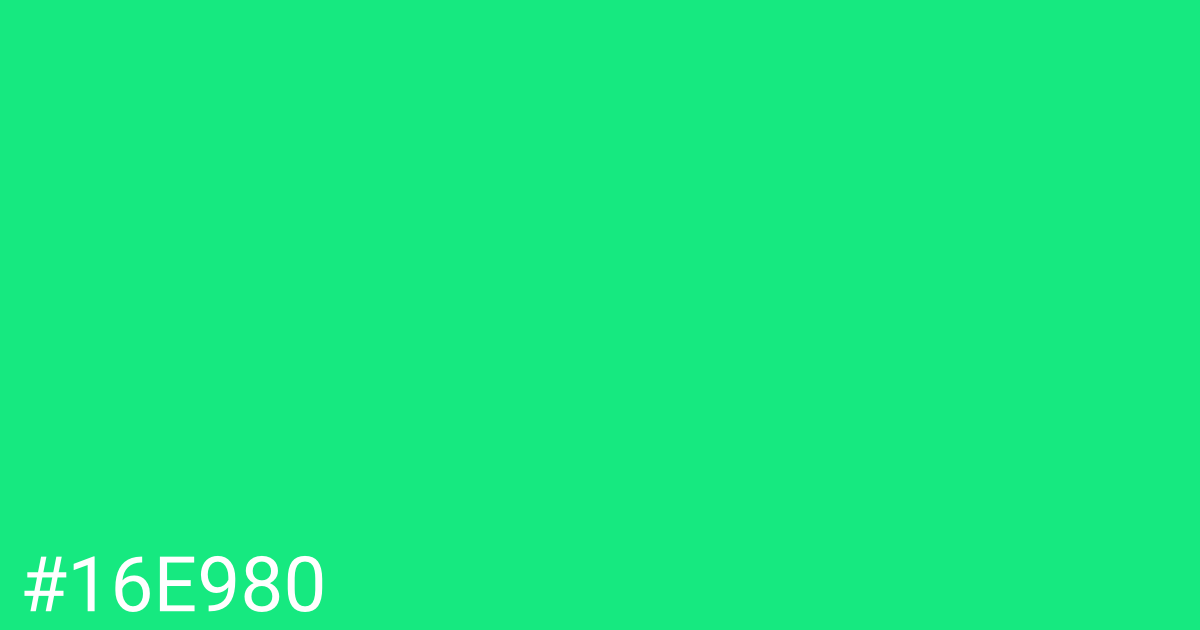 Hex color #16e980 graphic