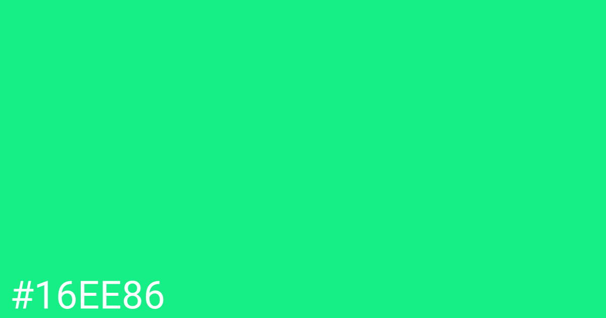 Hex color #16ee86 graphic