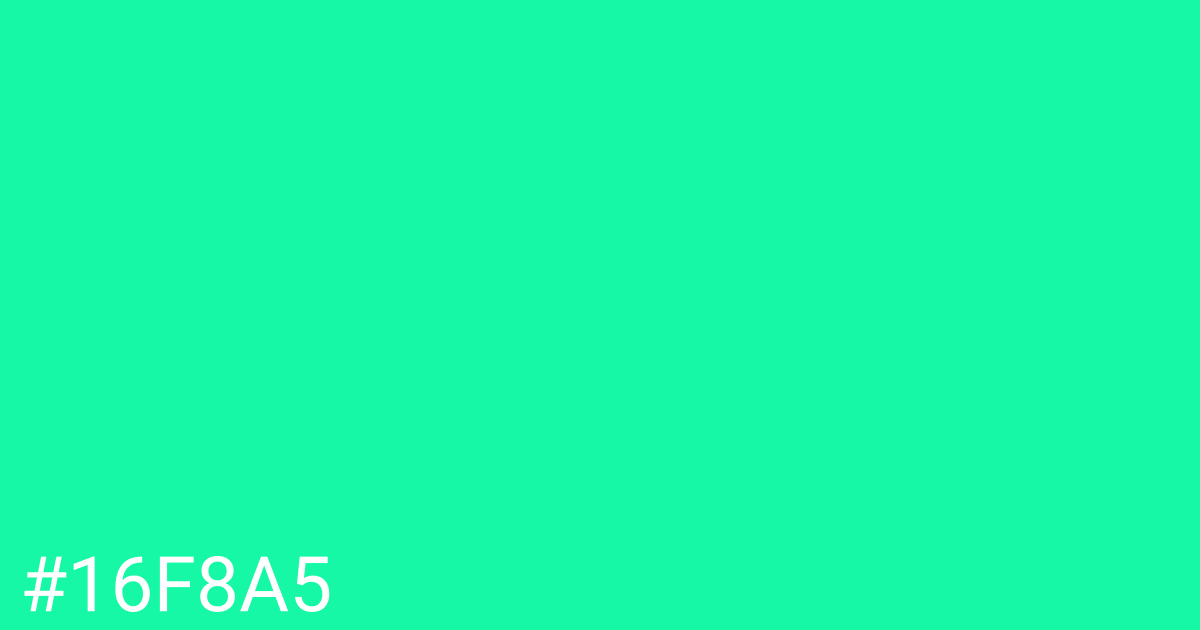 Hex color #16f8a5 graphic