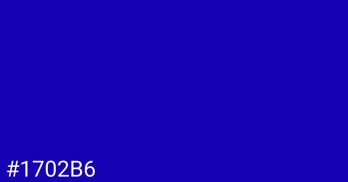 Hex color #1702b6 graphic