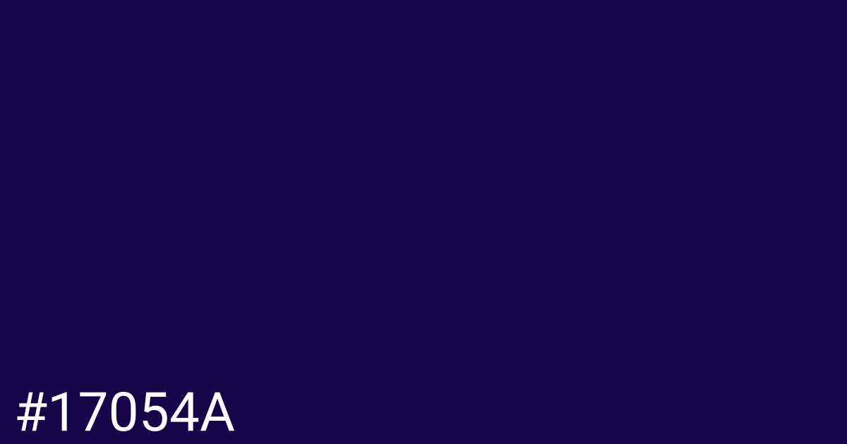 Hex color #17054a graphic