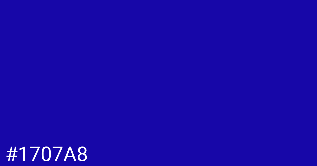 Hex color #1707a8 graphic