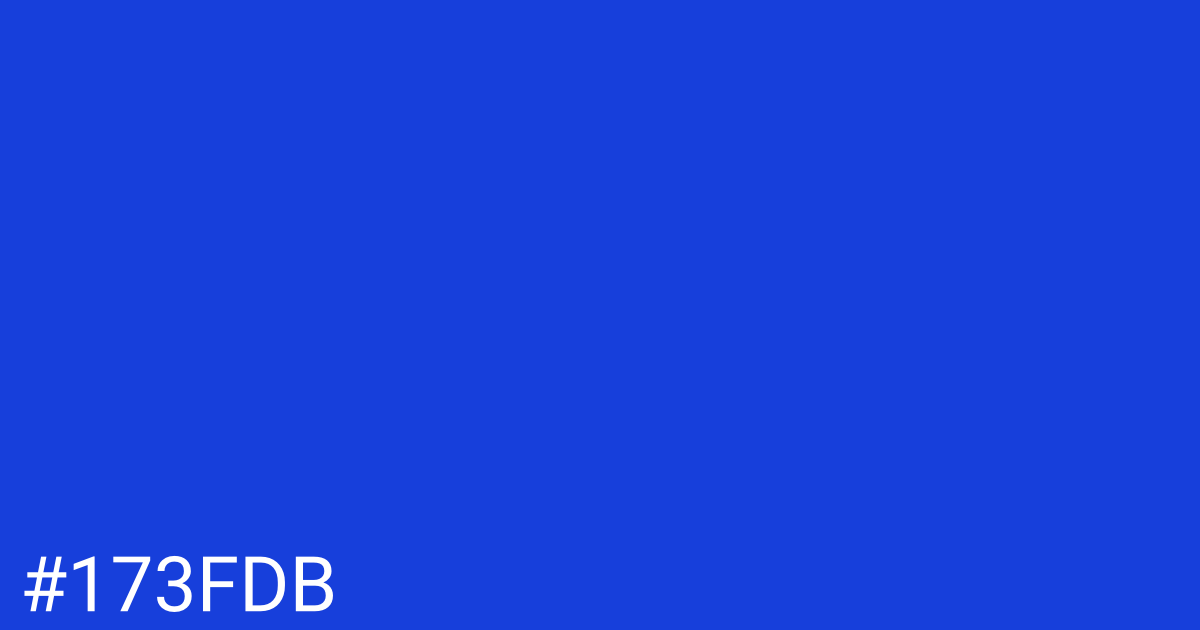 Hex color #173fdb graphic