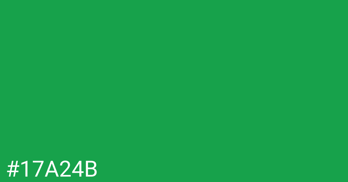 Hex color #17a24b graphic