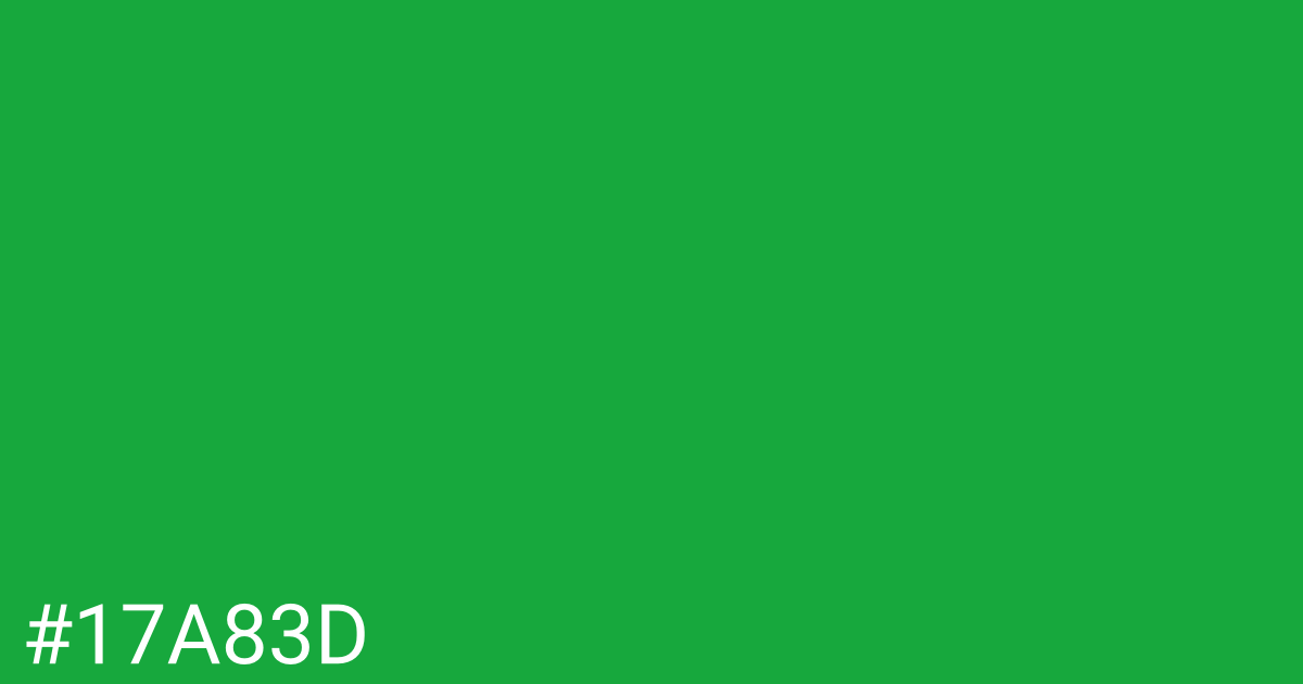 Hex color #17a83d graphic