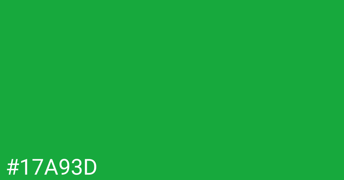 Hex color #17a93d graphic