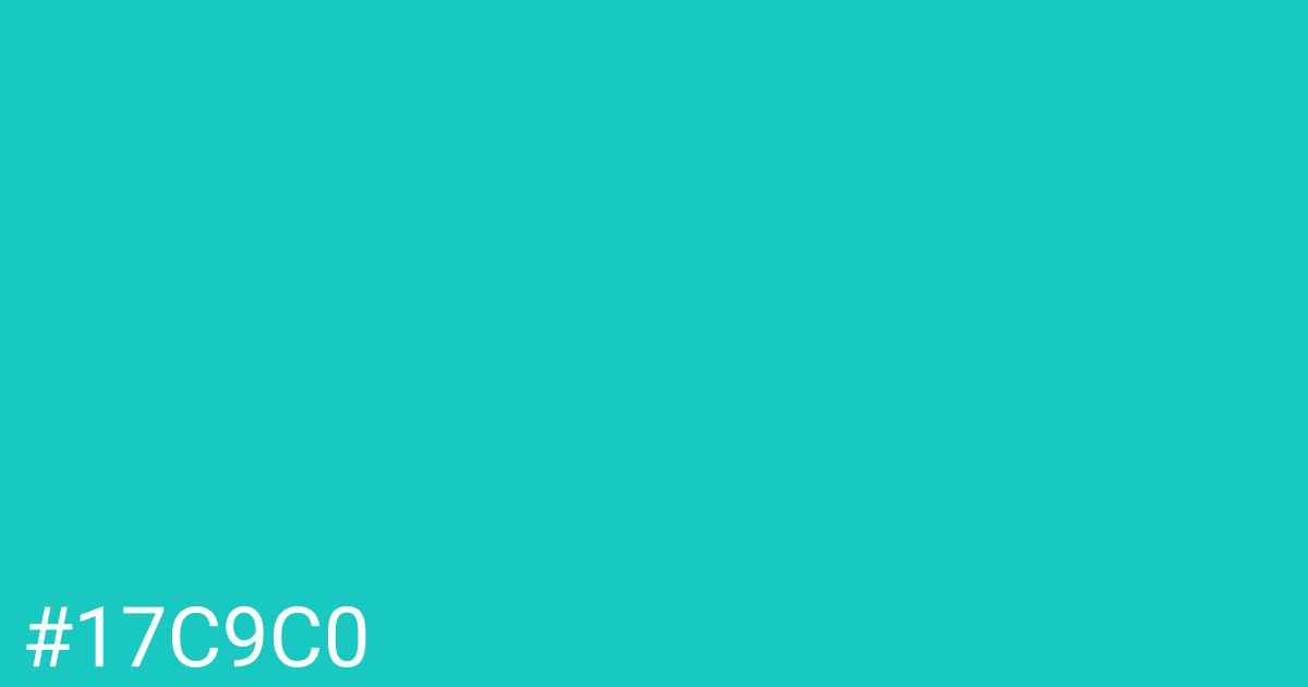 Hex color #17c9c0 graphic