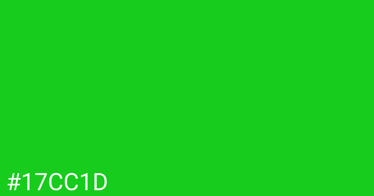 Hex color #17cc1d graphic