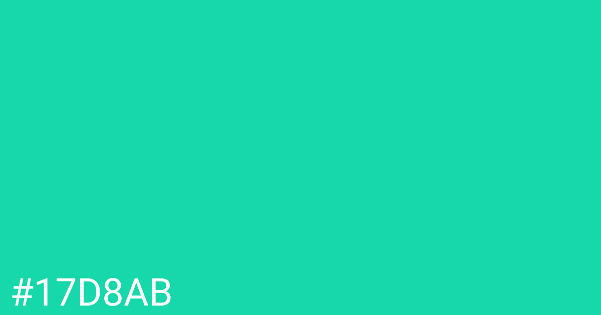 Hex color #17d8ab graphic