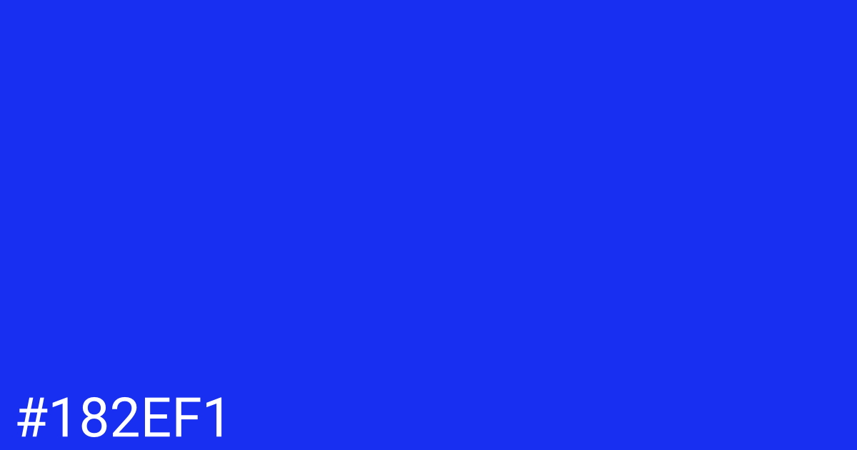 Hex color #182ef1 graphic
