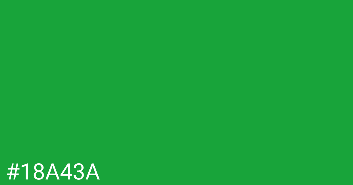 Hex color #18a43a graphic