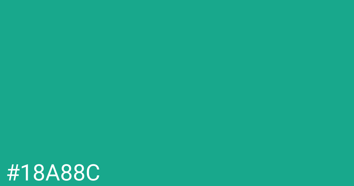 Hex color #18a88c graphic