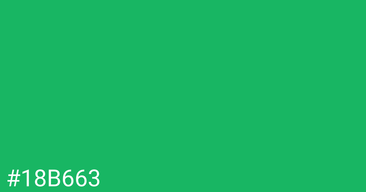 Hex color #18b663 graphic