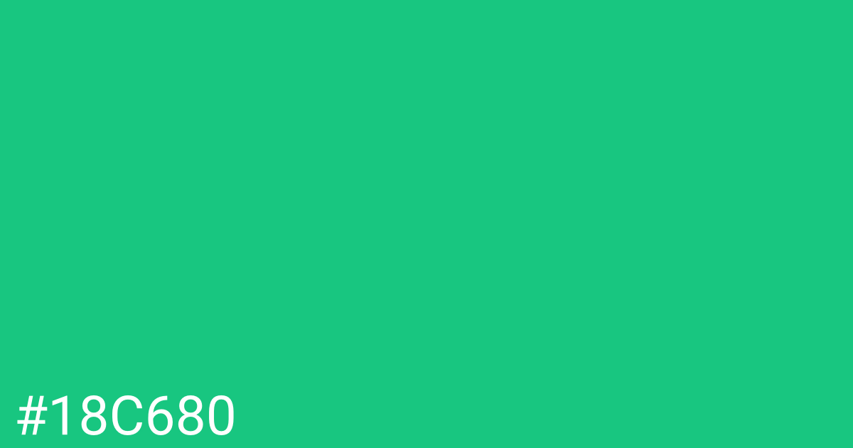 Hex color #18c680 graphic