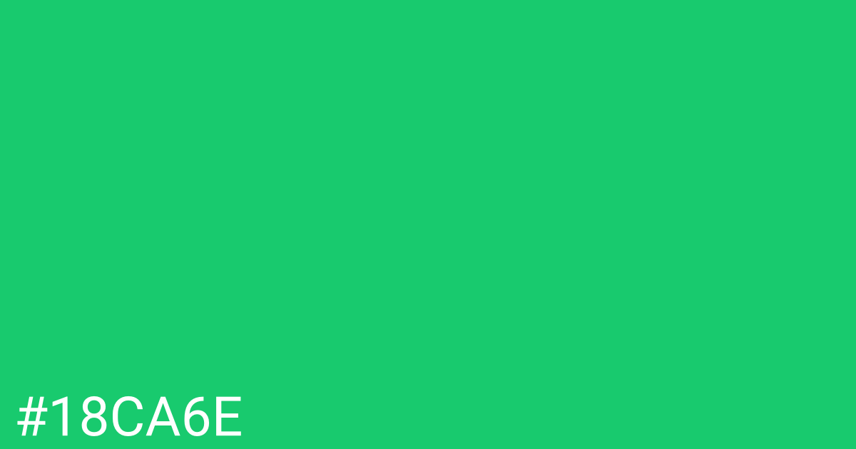 Hex color #18ca6e graphic