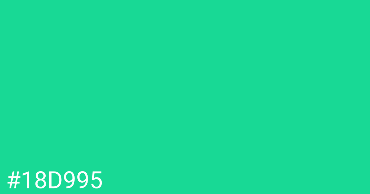 Hex color #18d995 graphic