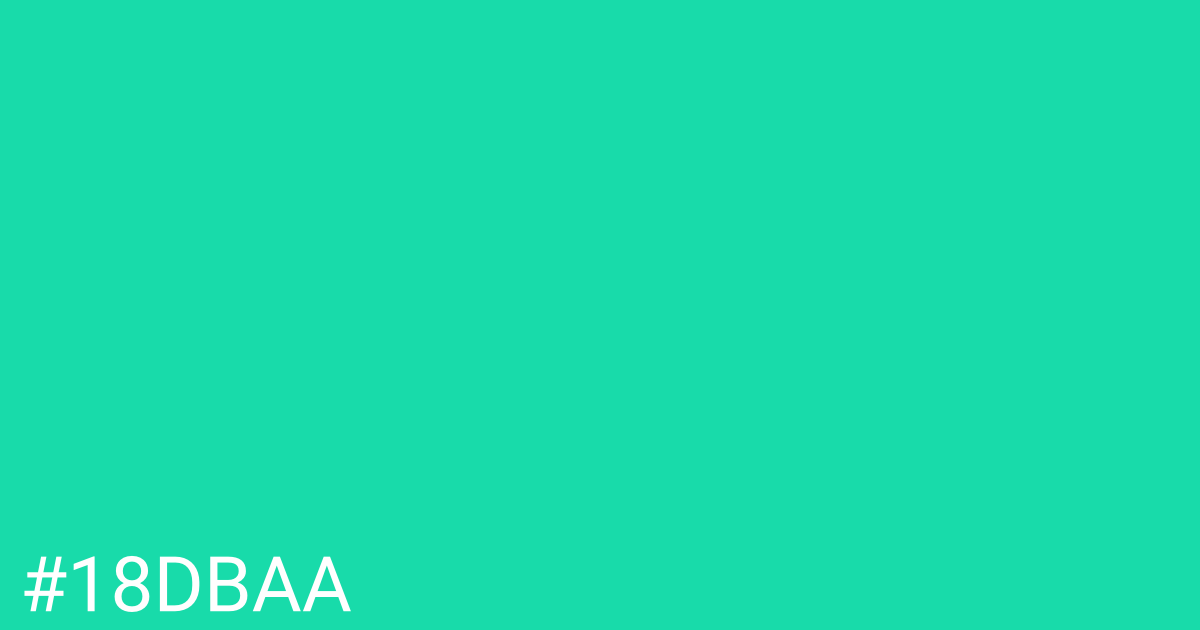 Hex color #18dbaa graphic