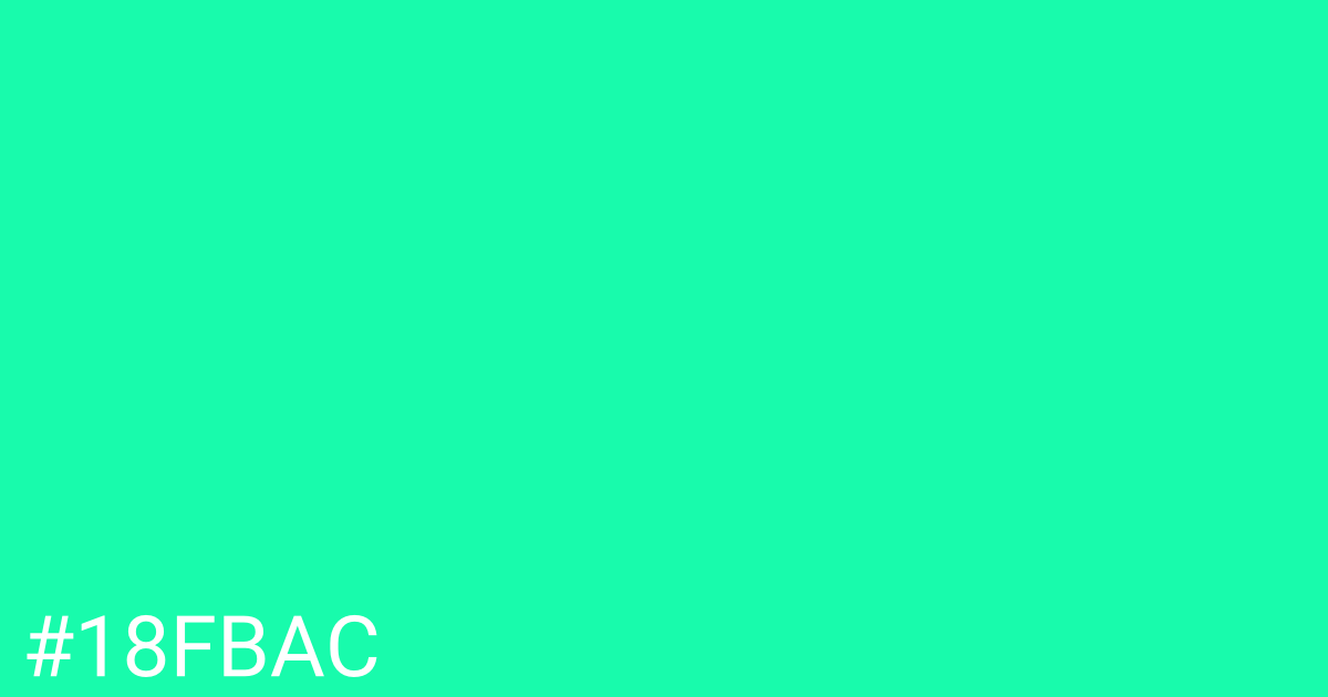 Hex color #18fbac graphic