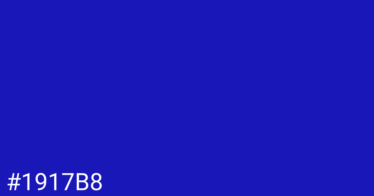 Hex color #1917b8 graphic