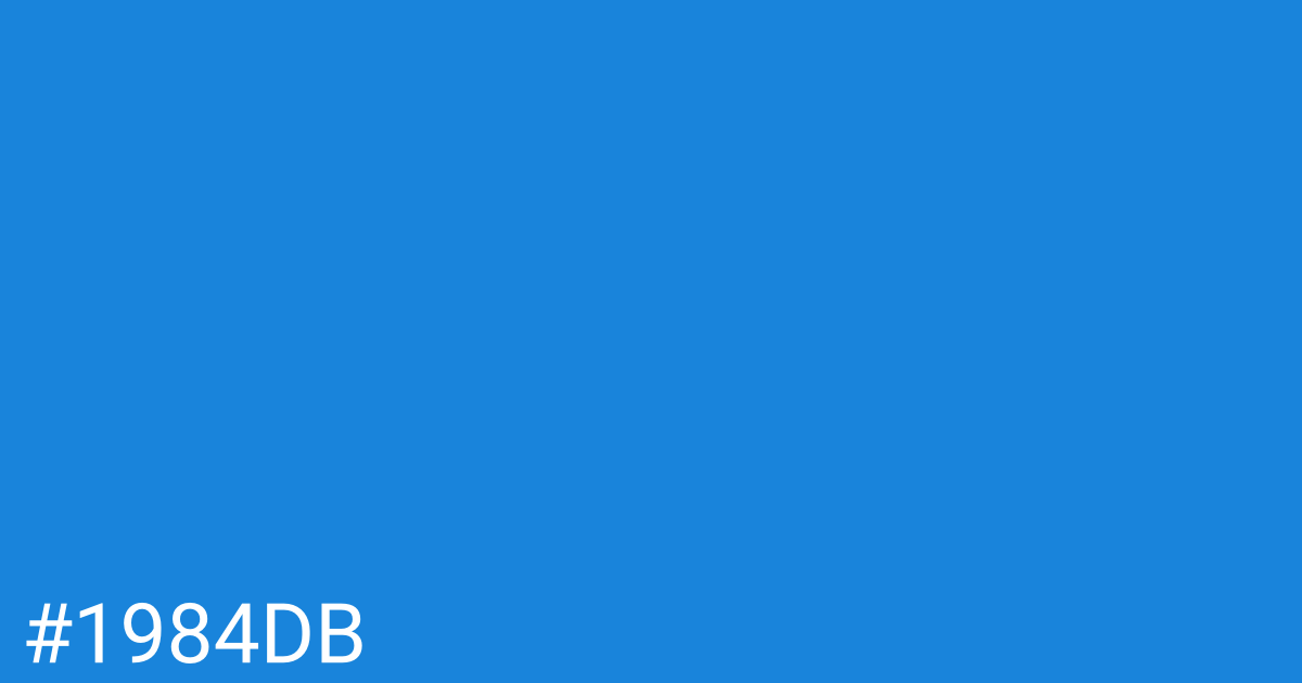 Hex color #1984db graphic
