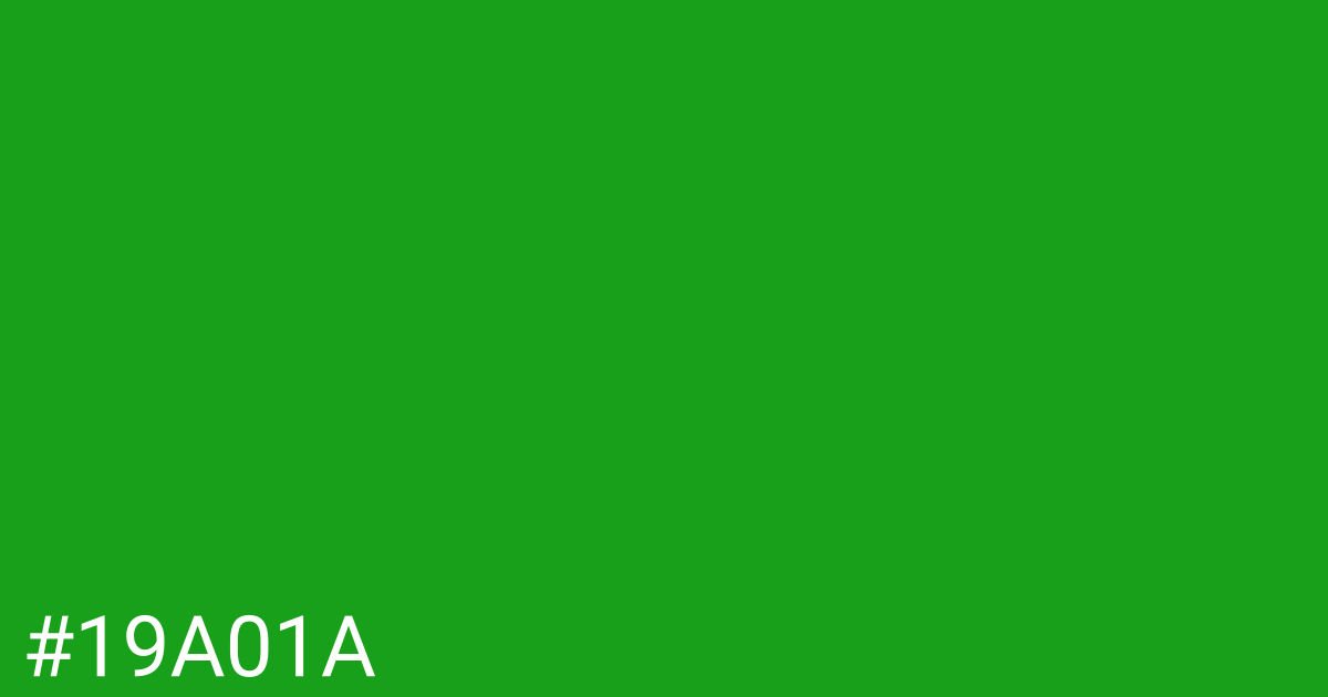 Hex color #19a01a graphic