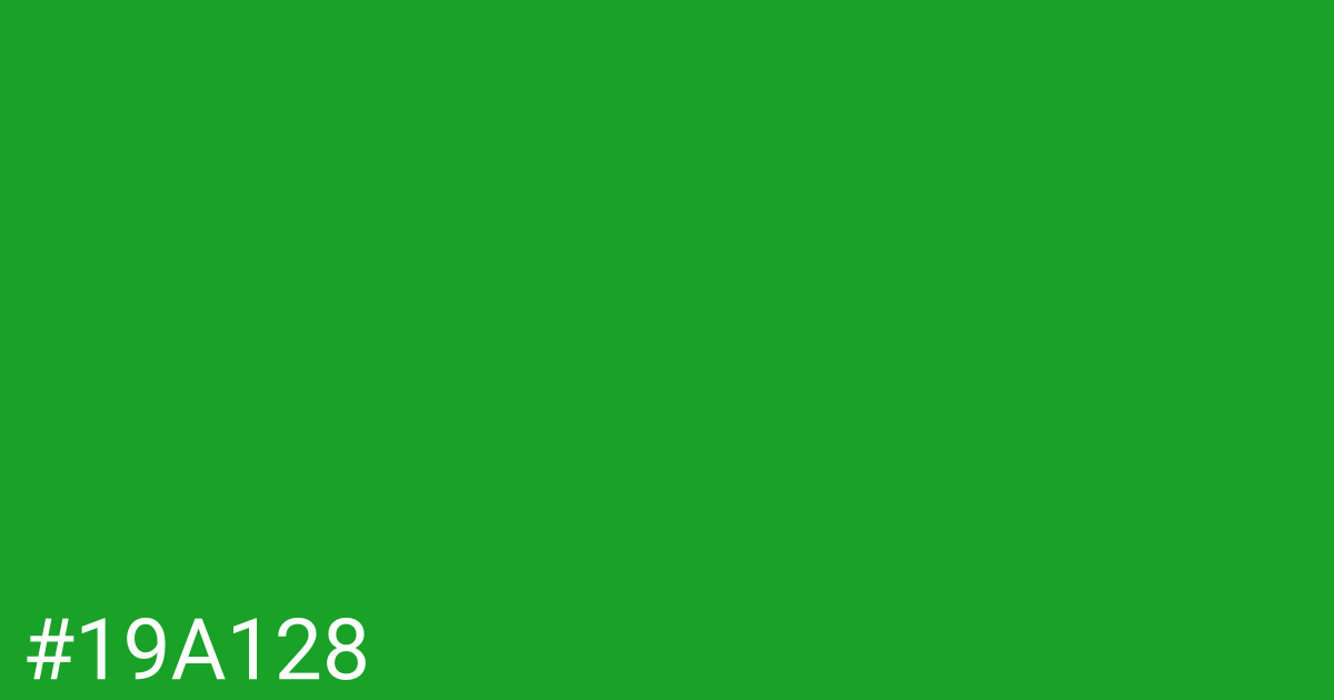 Hex color #19a128 graphic